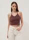 Short brown pure cotton tank top_2