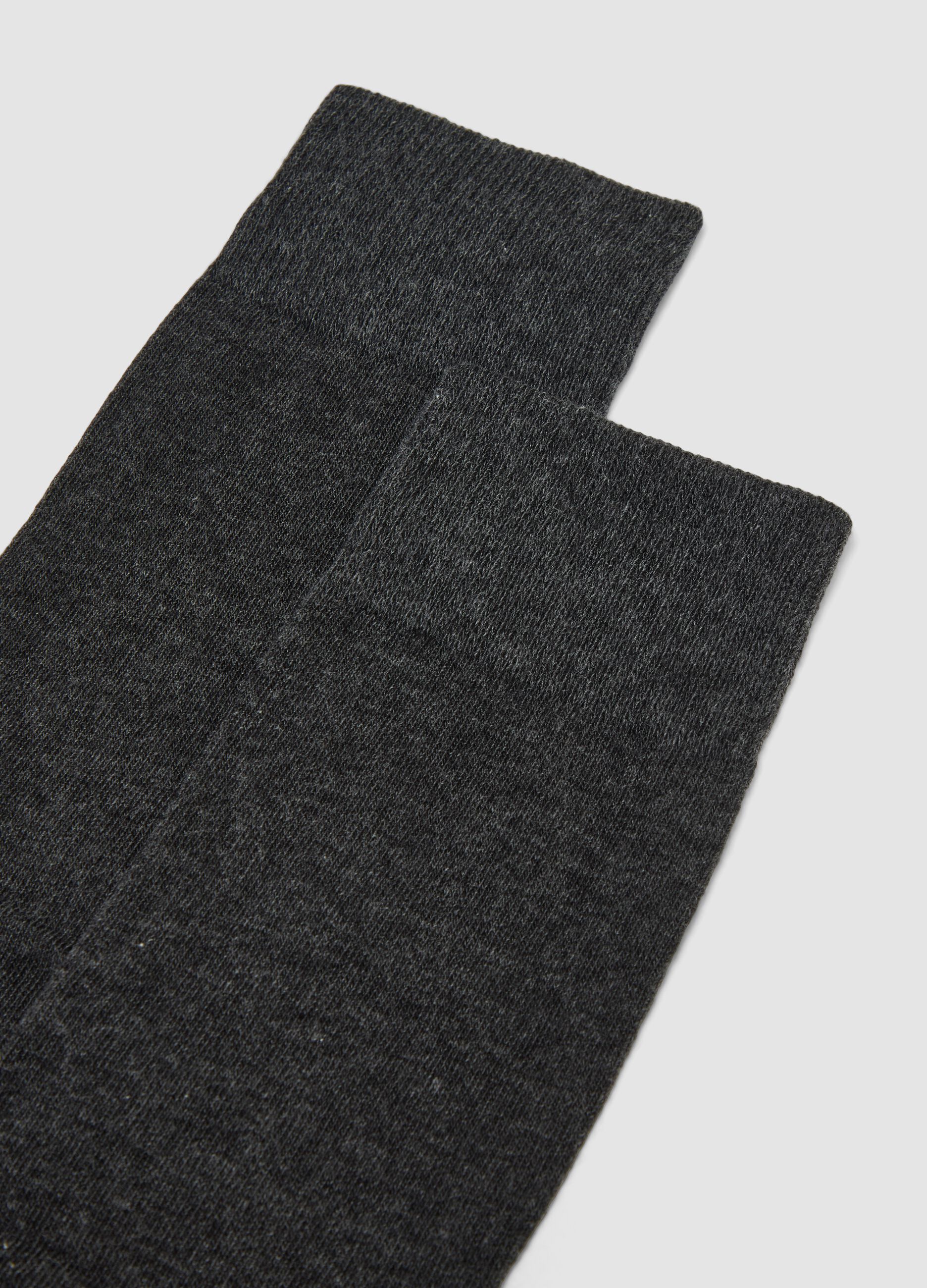 Pack of five long grey socks in stretch organic cotton