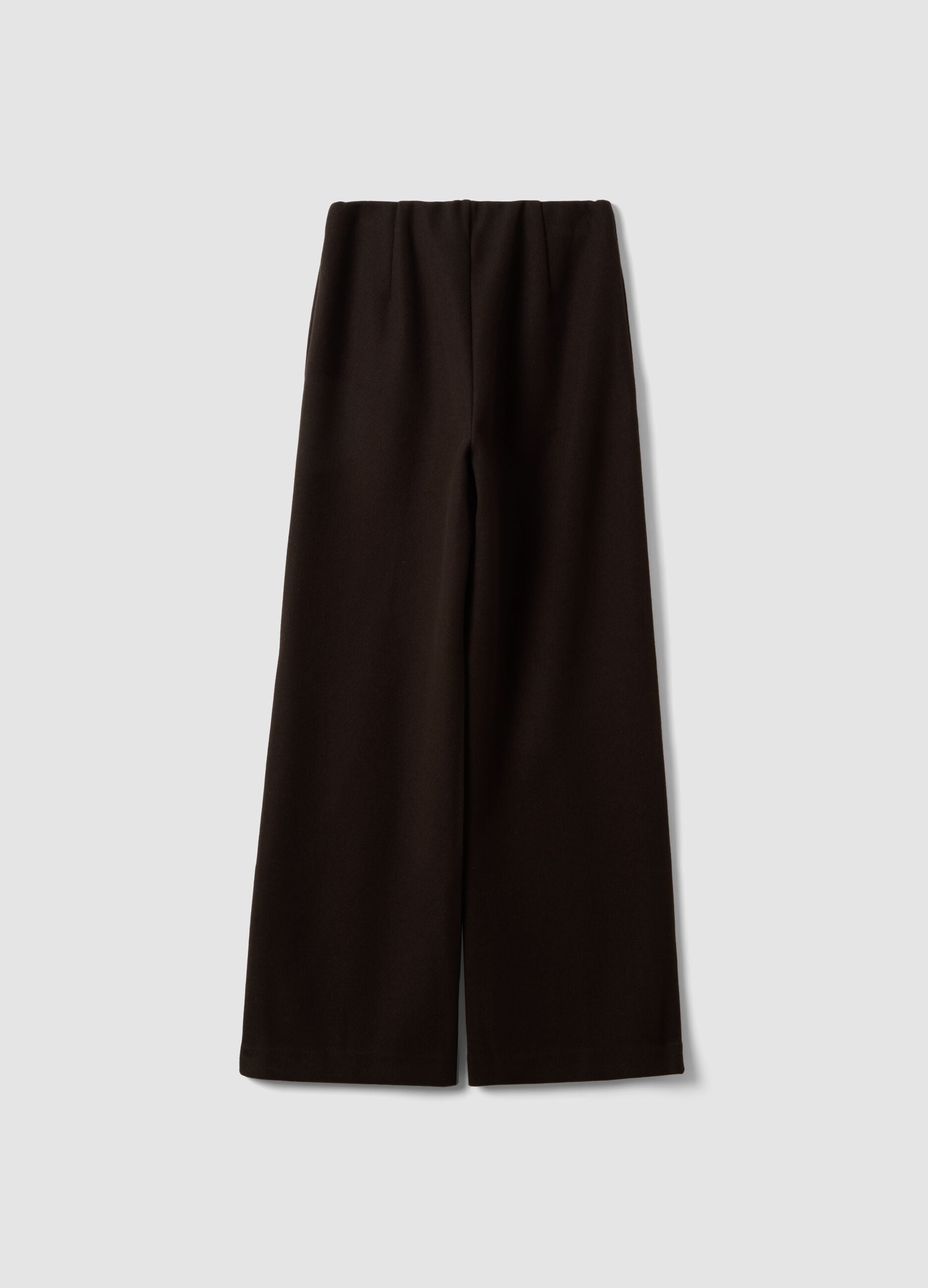 Brown viscose-blend tailored trousers with a baggy fit