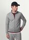 Grey cotton-blend sweatshirt with crew neck and zip, regular fit_0