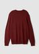 Brick red crew-neck viscose-blend jumper, regular fit_2