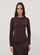 Brown slim-fit stretch viscose T-shirt_2