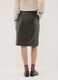 Black midi skirt with front slit_3