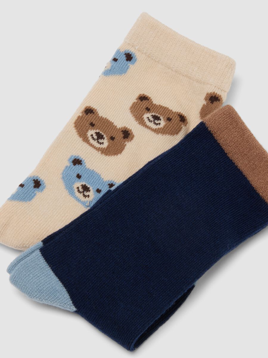 3-pack of long blue organic stretch cotton socks_1