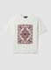White short sleeve pure cotton regular fit T-shirt with decorations_4