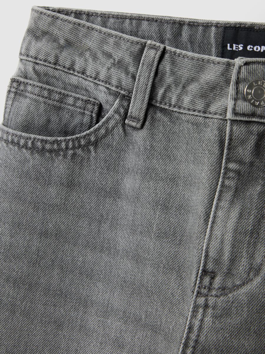 Jeans grigi in puro cotone wide leg_5