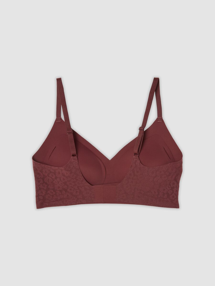 Red lace stretch-fabric bralette bra_2