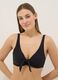 Black stretch bikini top with bow_0