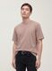 Pink pure cotton crew-neck T-shirt, relaxed fit_0
