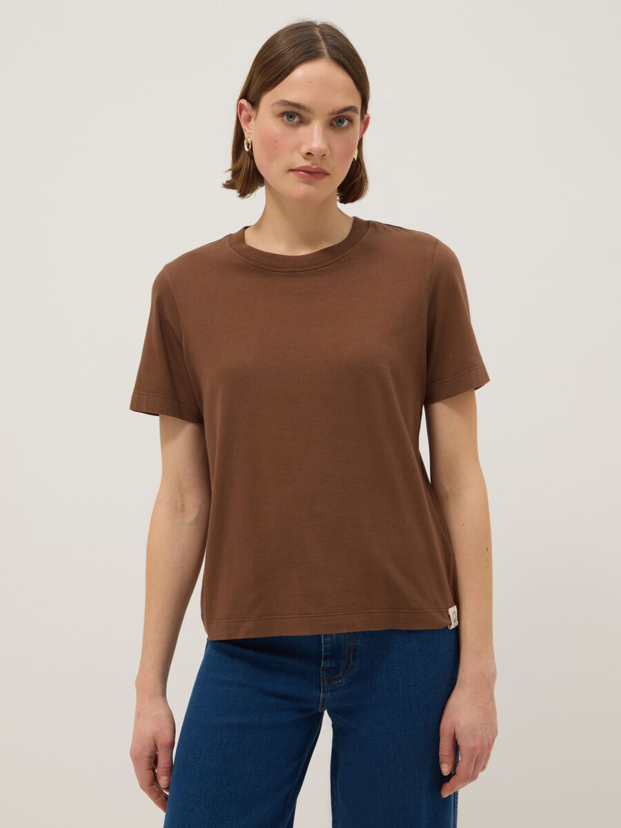 Brown pure cotton T-shirt_0