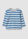 Oversized Multicolour Striped Organic Cotton T-Shirt for Baby Boy_0