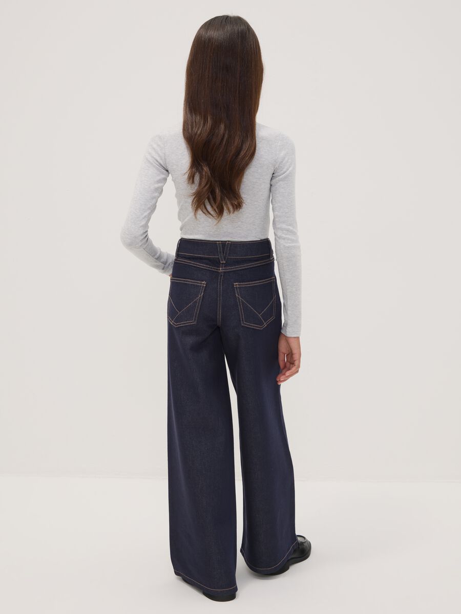 Blue wide-leg jeans in a cotton and lyocell blend_2