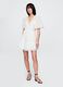 Short white dress in embroidered fabric_0