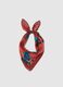 Multicoloured pure cotton scarf with floral design_0