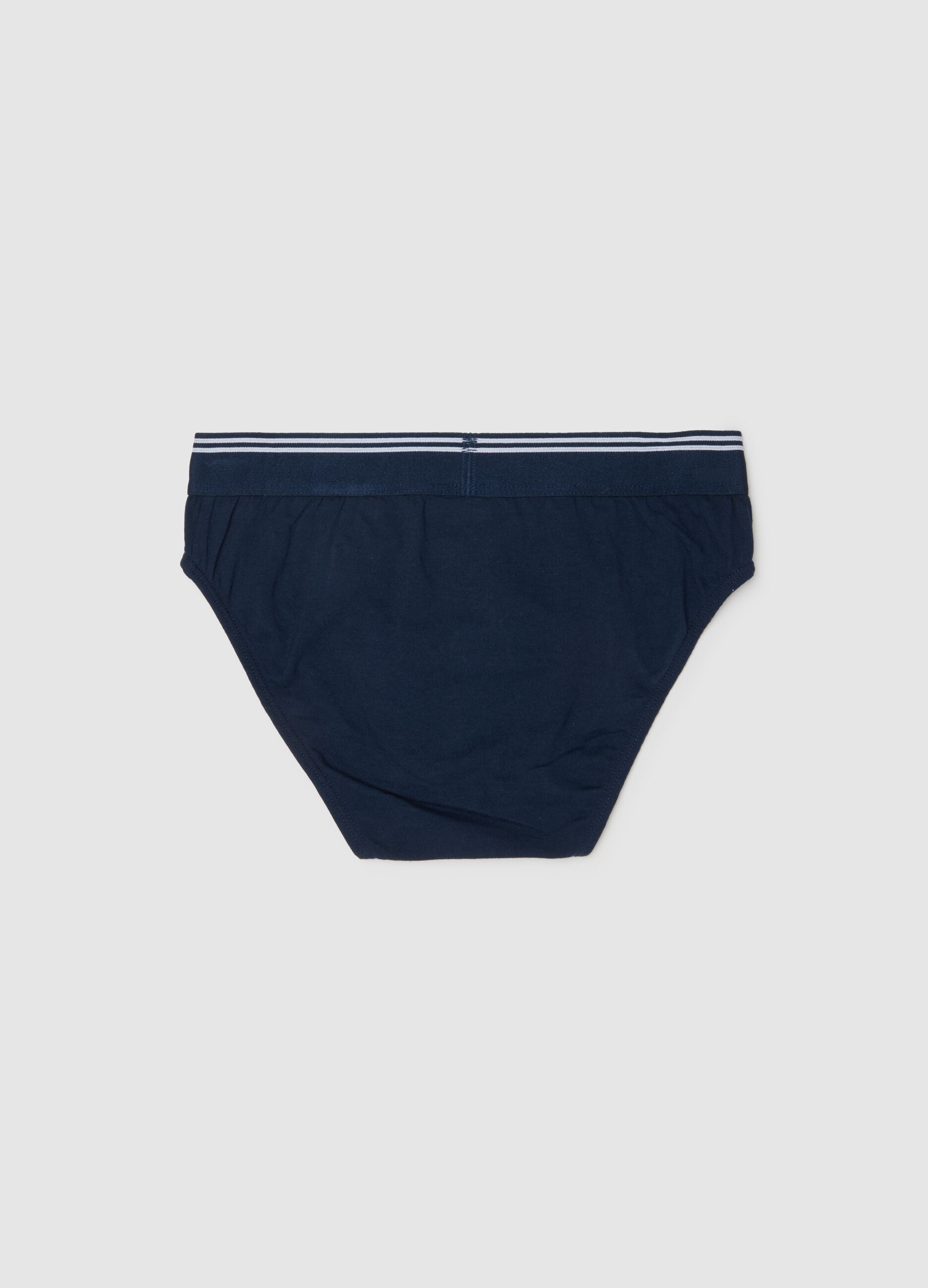 Regular fit blue kids briefs in stretch cotton