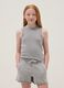 Grey stretch cotton tank top_0