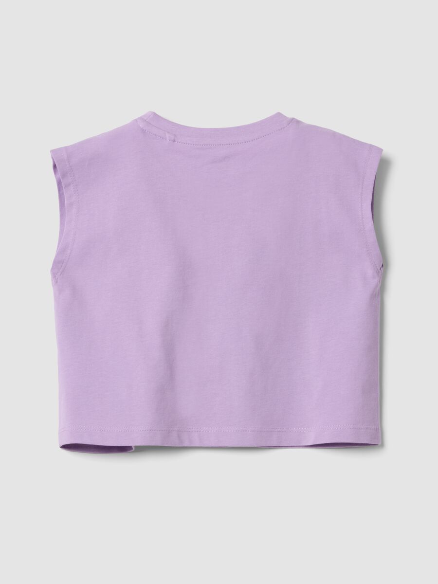 Purple cotton tank top with rainbow print_1