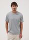 Grey slim-fit T-shirt in pure mercerised cotton_2