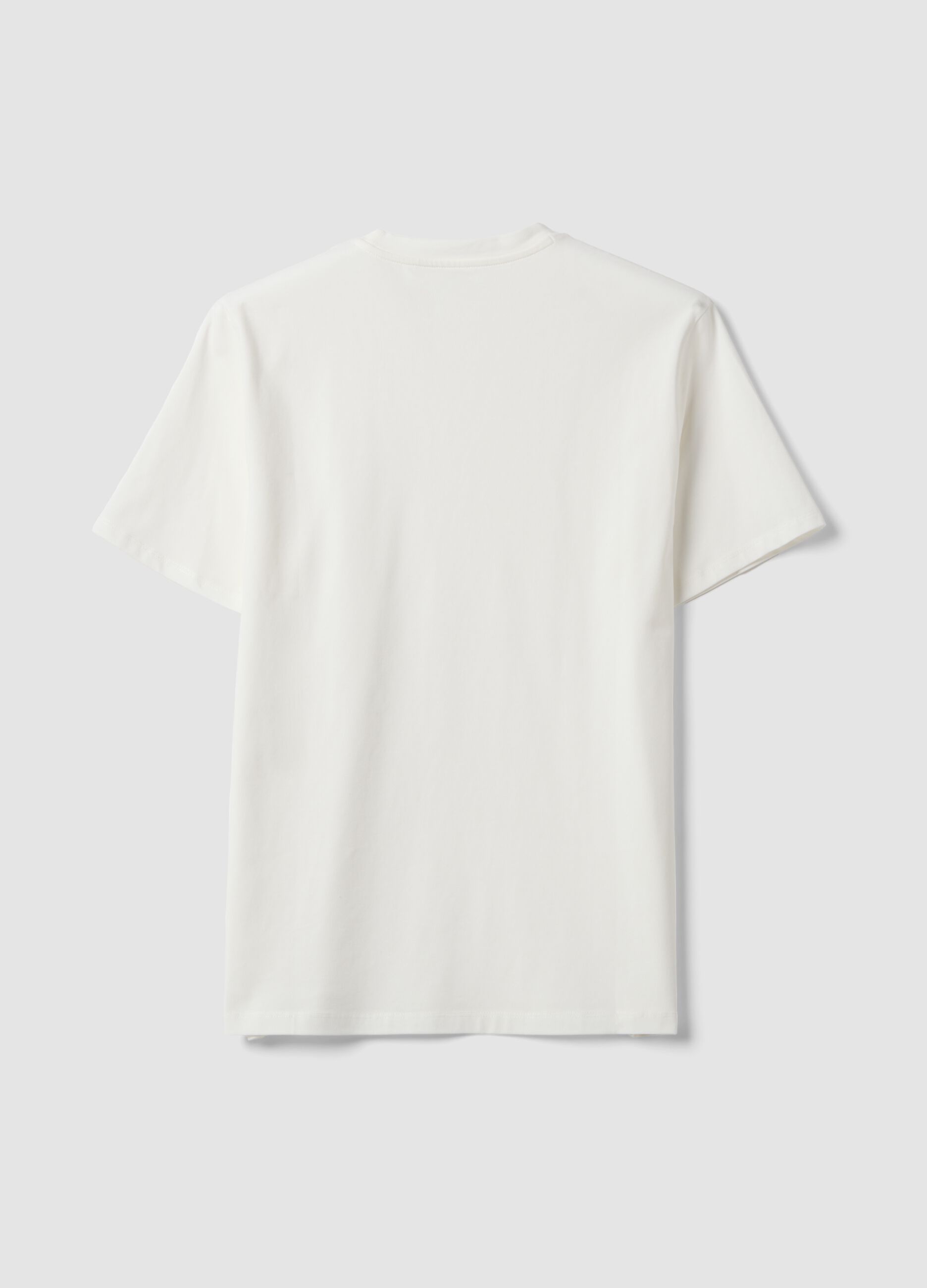 White organic cotton slim-fit short-sleeve T-shirt