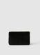 Black shoulder bag with floral embroidery and zip_1