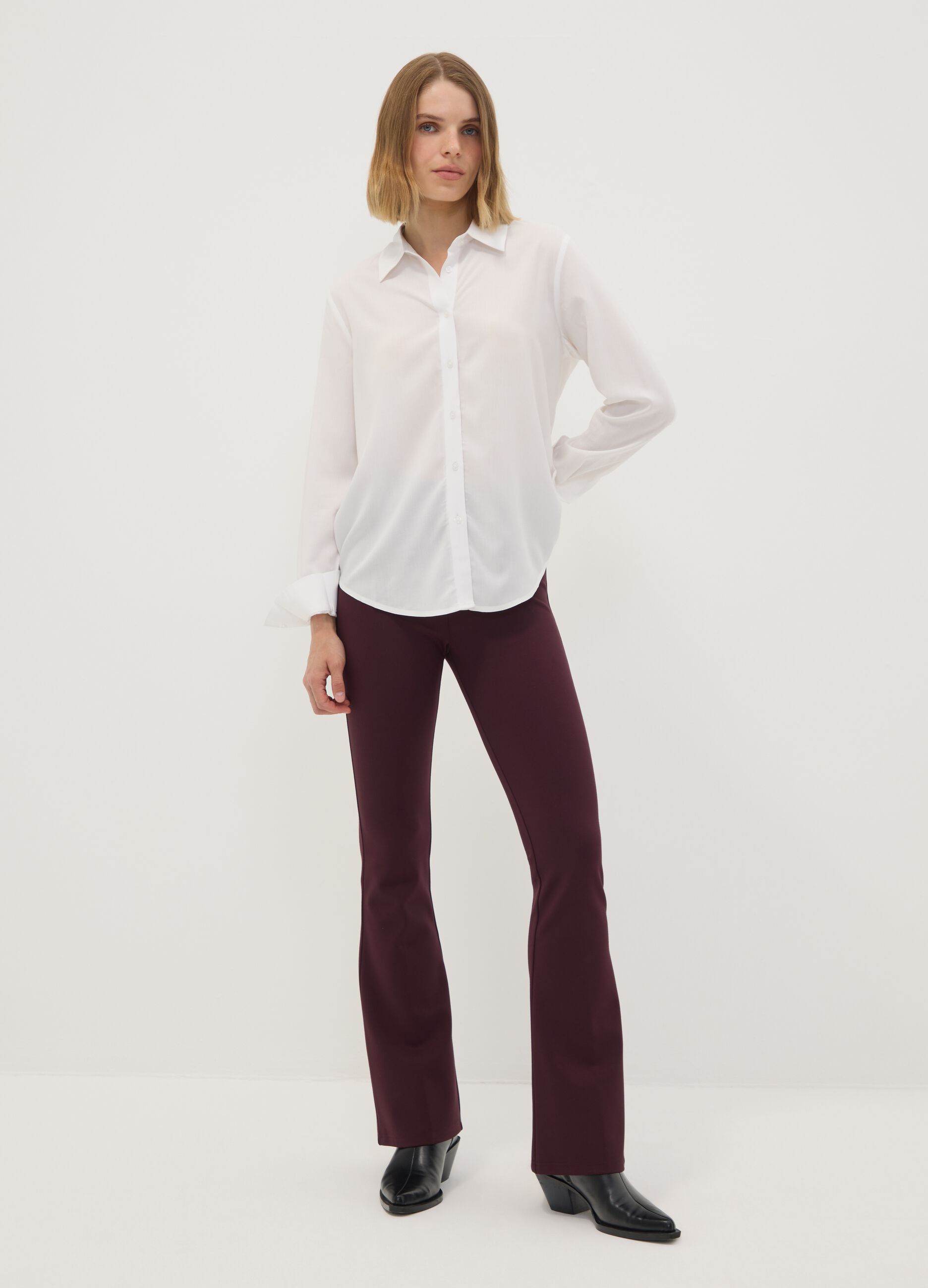 White pure viscose regular-fit shirt