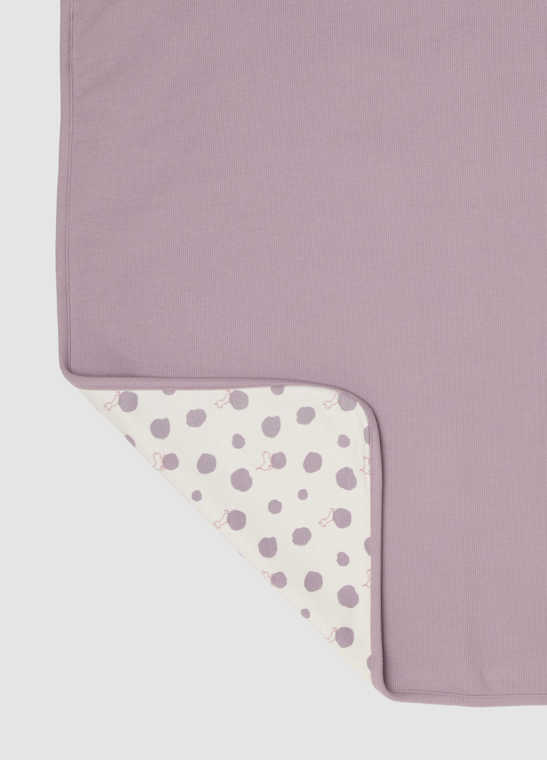 Purple organic cotton baby girl blanket with 101 Dalmatians embroidery