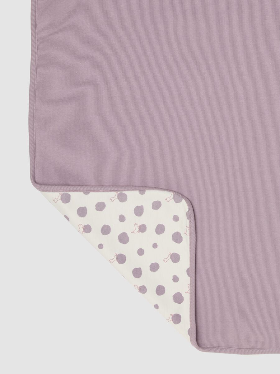 Purple organic cotton baby girl blanket with 101 Dalmatians embroidery_1