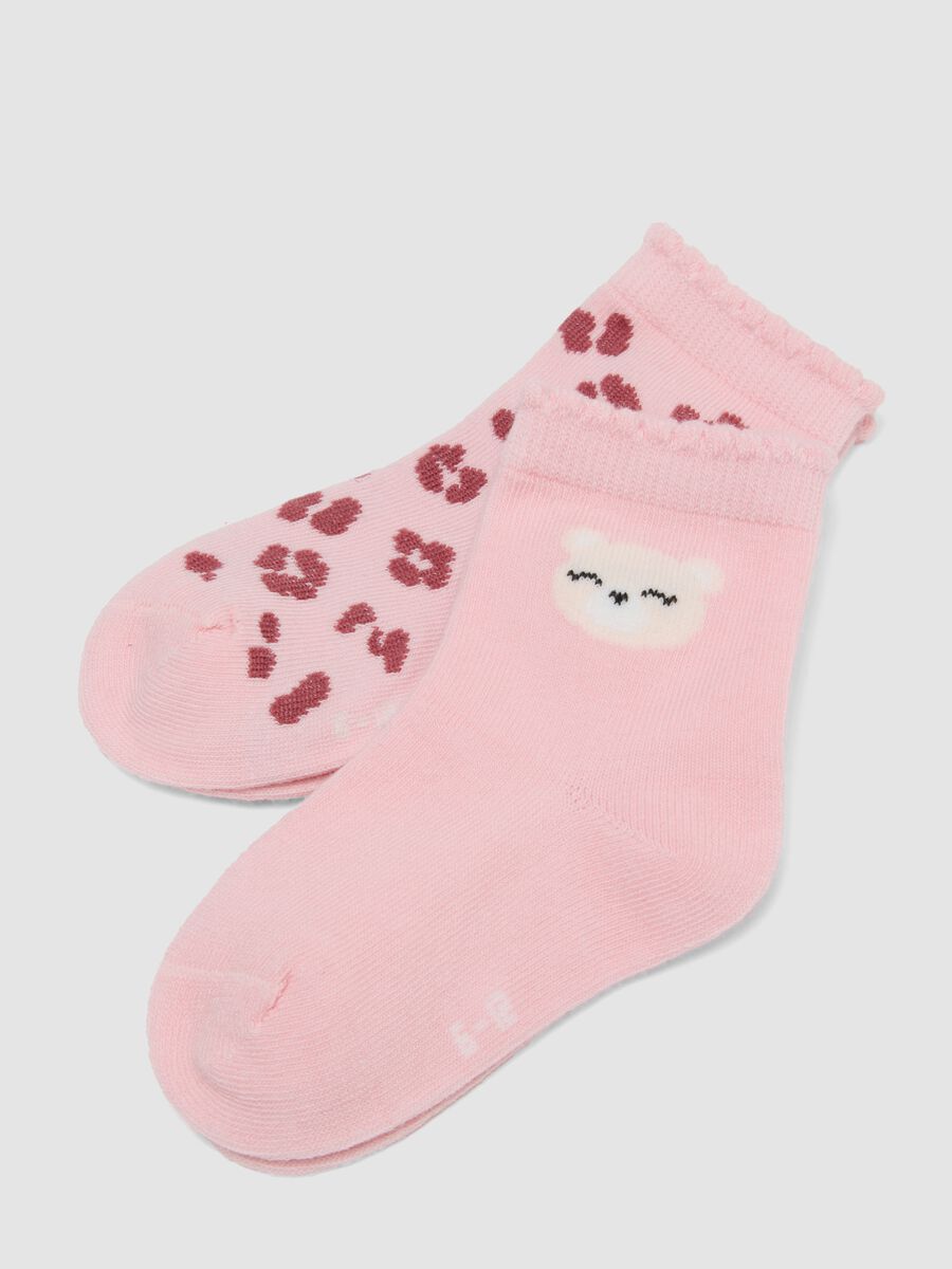 3-pack of pink and red patterned stretch organic cotton socks_2