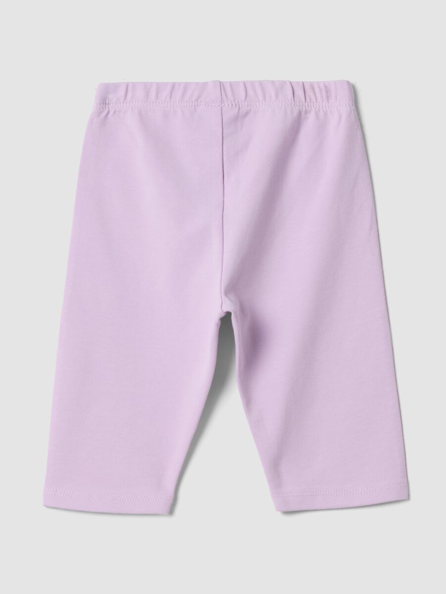Leggings rosa in cotone organico elasticizzato da bimba slim fit_1