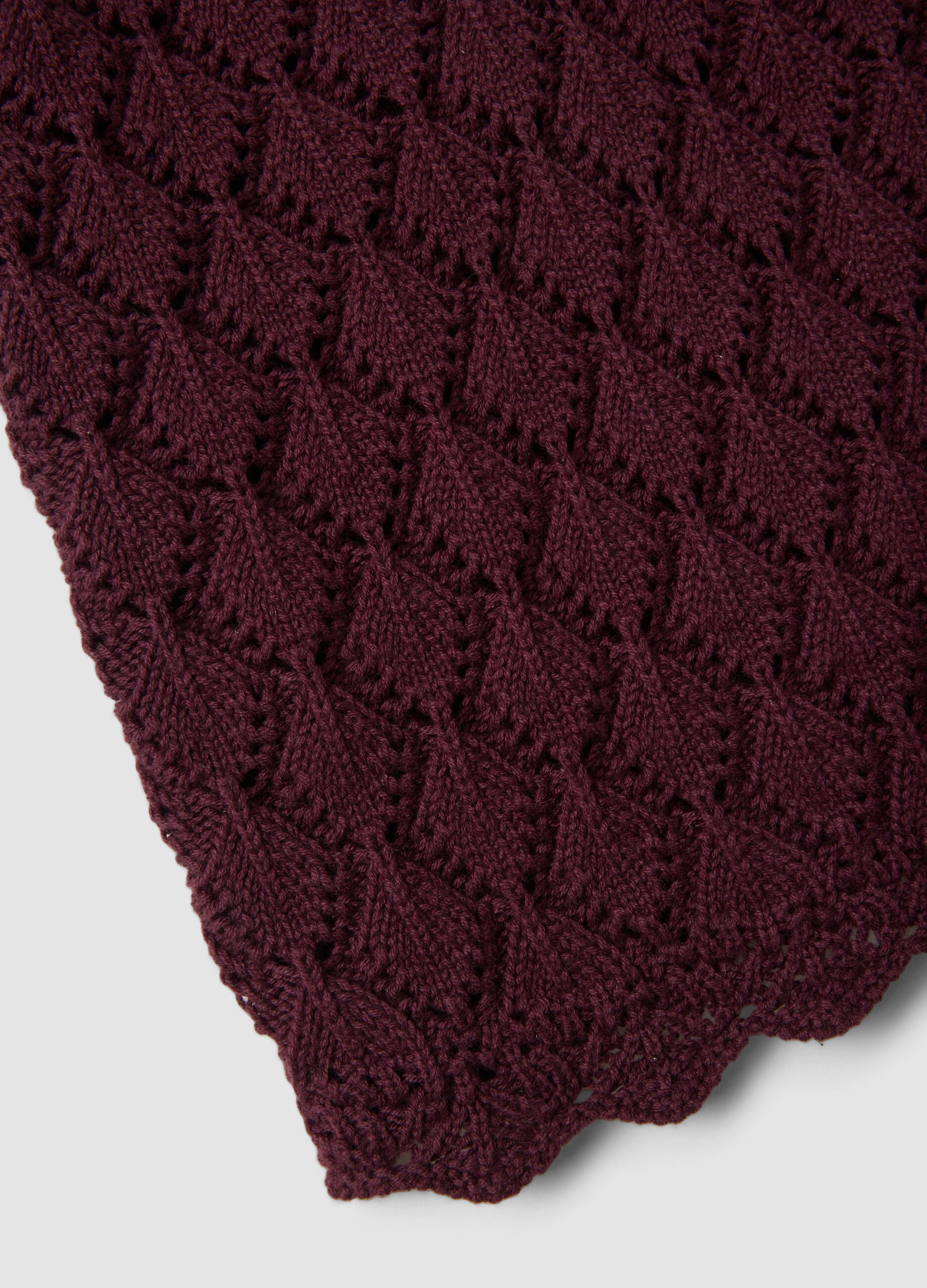 Red pure cotton crochet gilet, regular fit