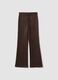 Brown flared trousers in stretch fabric_4