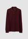 Polo rossa in piquet di puro cotone organico a maniche lunghe regular fit_0