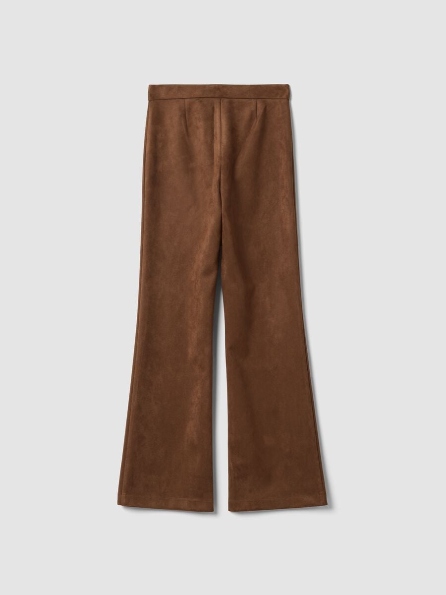 Brown flared trousers in stretch fabric_6