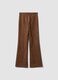 Brown flared trousers in stretch fabric_6