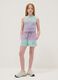 Purple pure-cotton gradient shorts for girls, relaxed fit_0