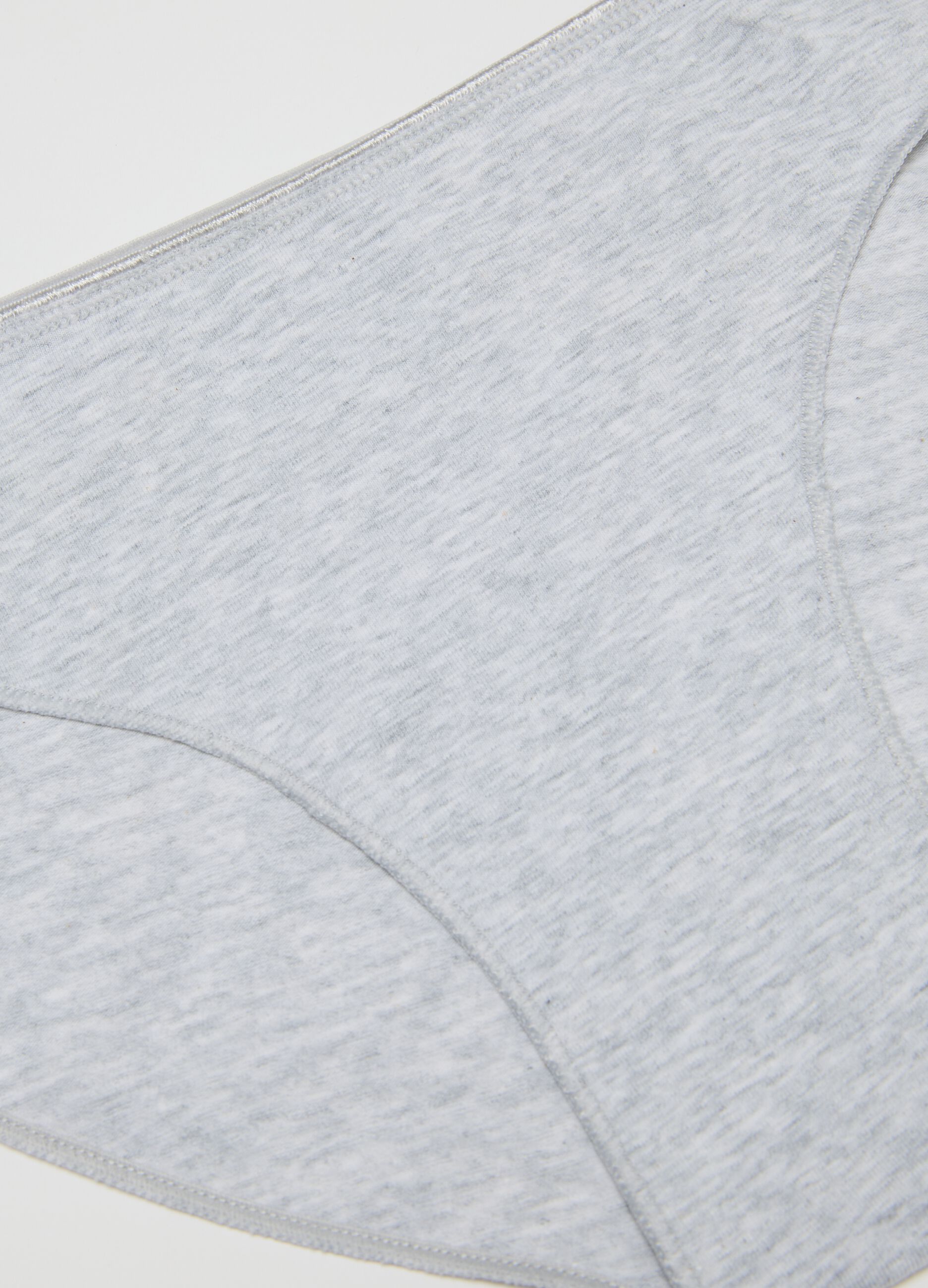 Girls' Grey Stretch Cotton Briefs with Regular Fit