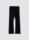 Black flared leggings in stretch cotton_6