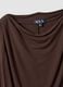 Brown stretch viscose T-shirt with draped neckline_6