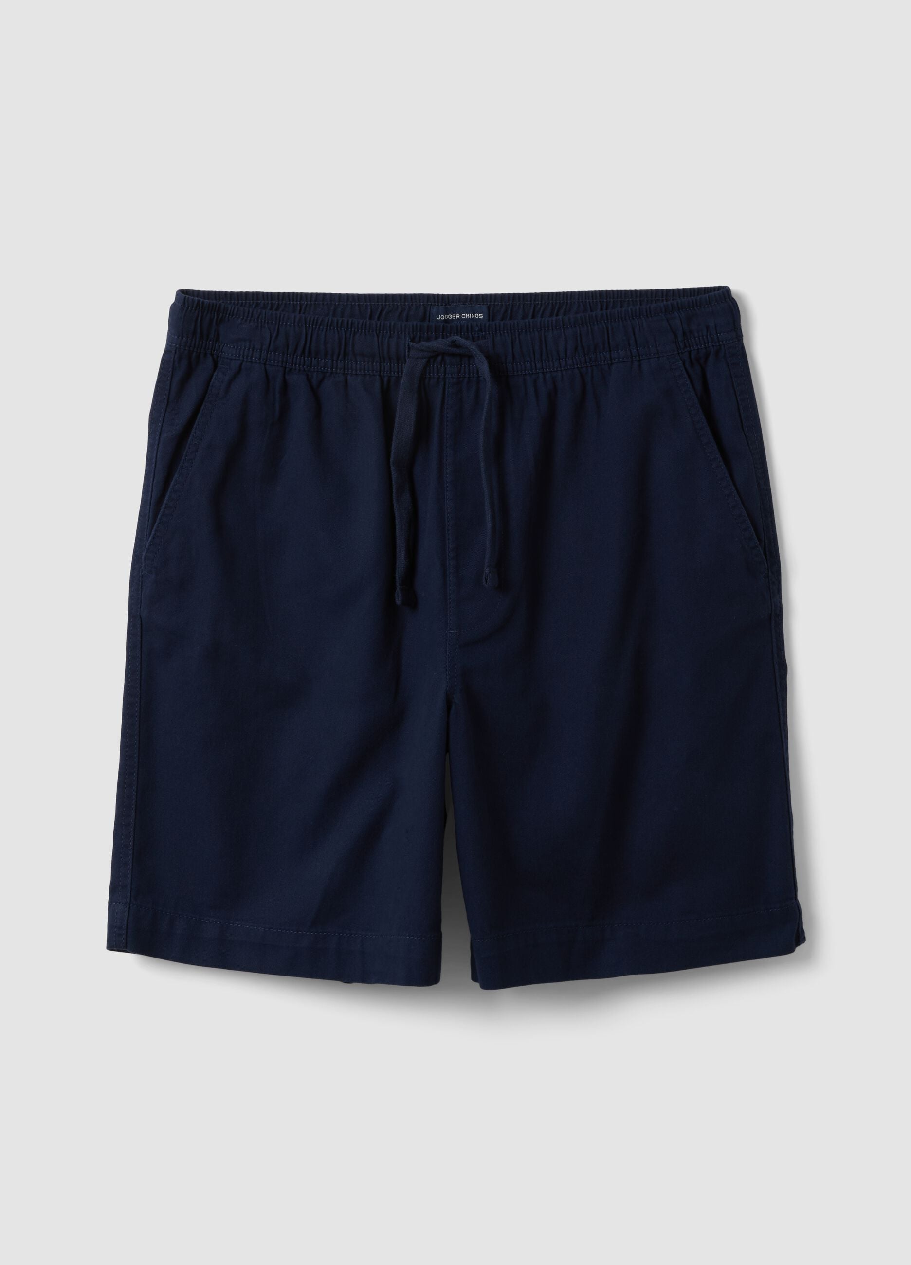 Blue pure cotton Bermuda shorts with elasticated waist