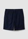 Blue pure cotton Bermuda shorts with elasticated waist_4