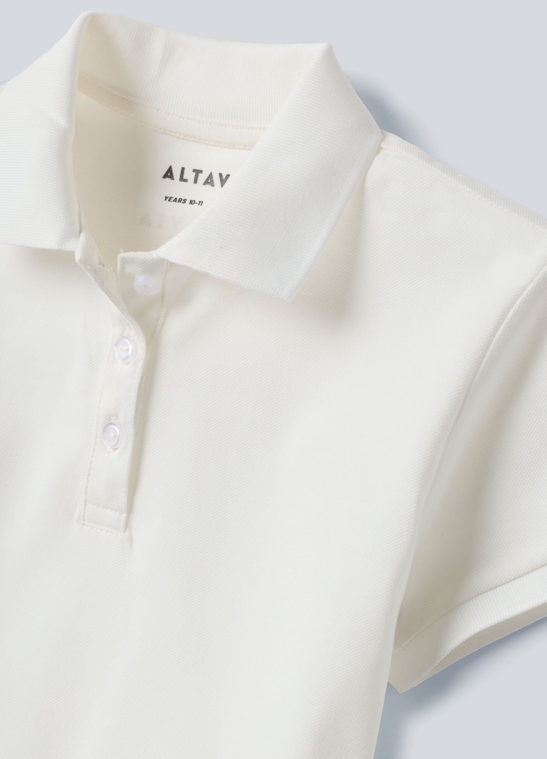 ALTAVIA COURT white sporty polo in stretch cotton