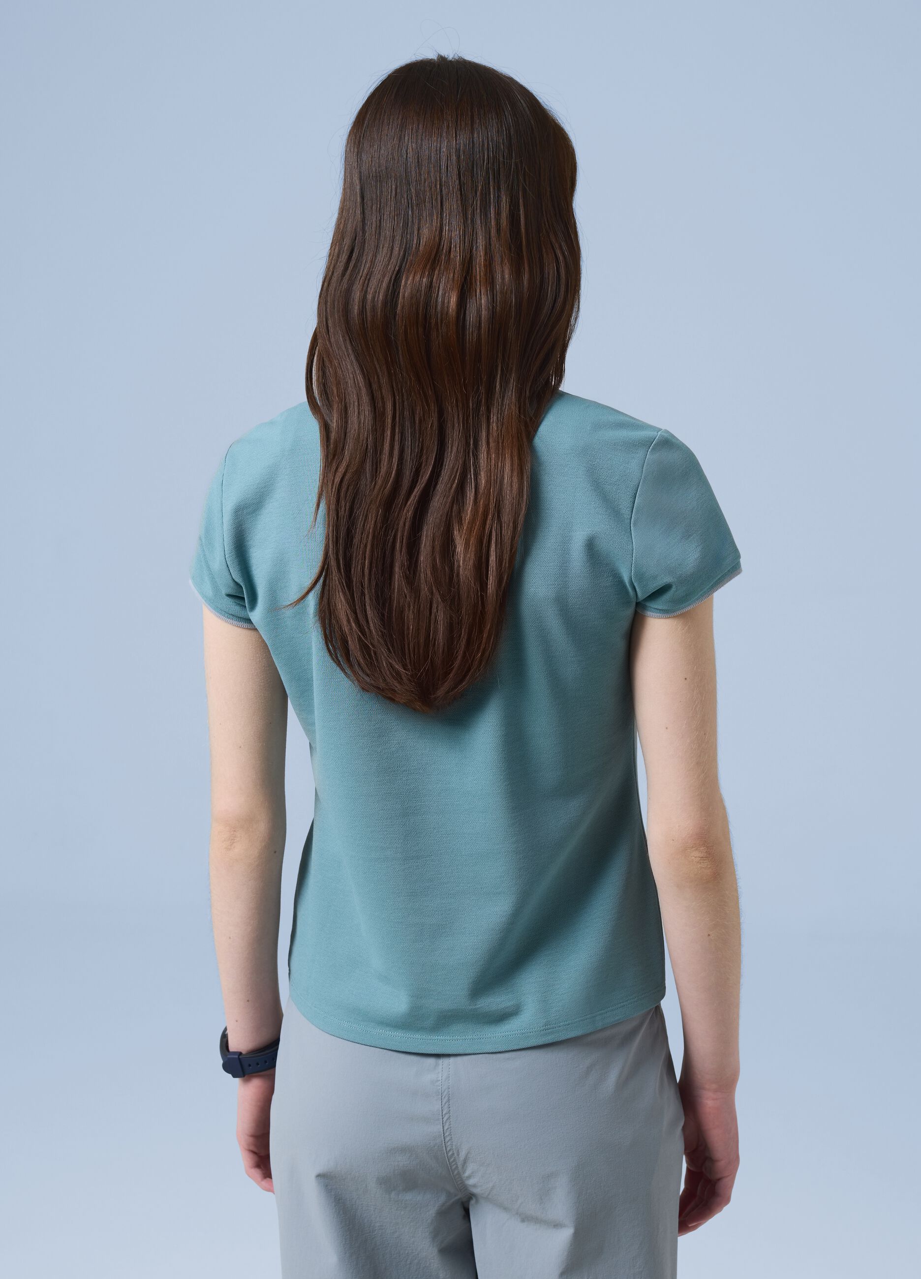 ALTAVIA SAILING green stretch cotton polo shirt