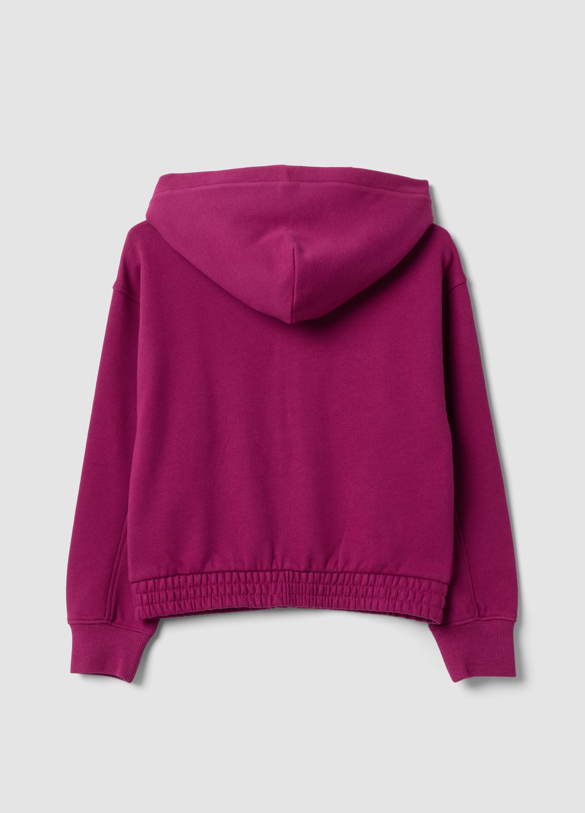 Purple pure cotton hooded sweatshirt