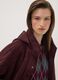 Purple hooded parka with zip and press-stud fastening_0