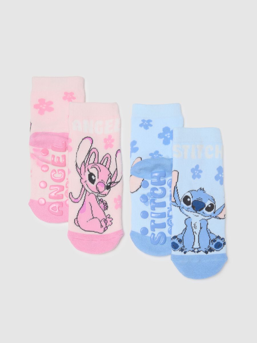 Girl's colourful short cotton blend socks - 2-pack with designs_0