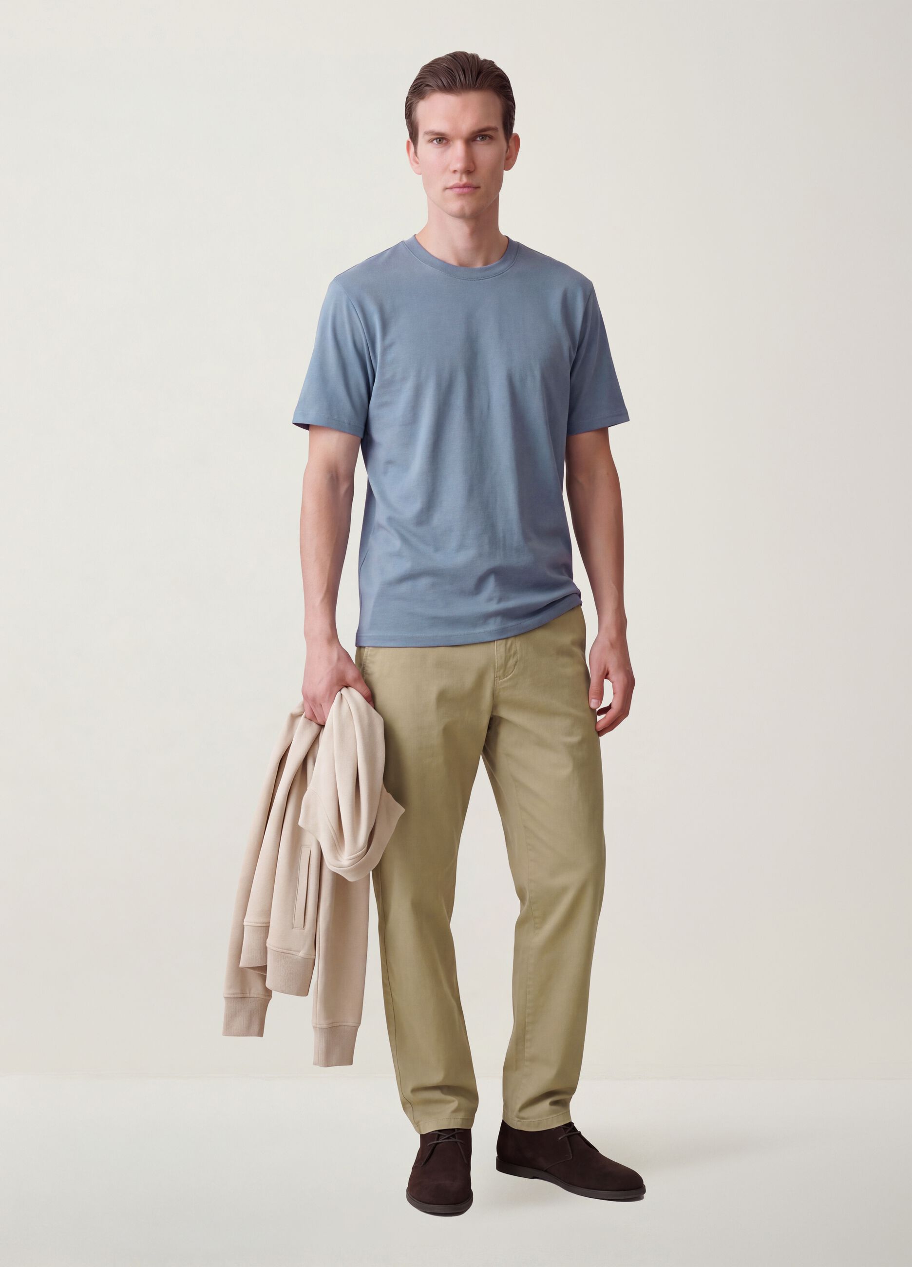 The Iconic Tee blue pure cotton short-sleeve T-shirt, relaxed fit