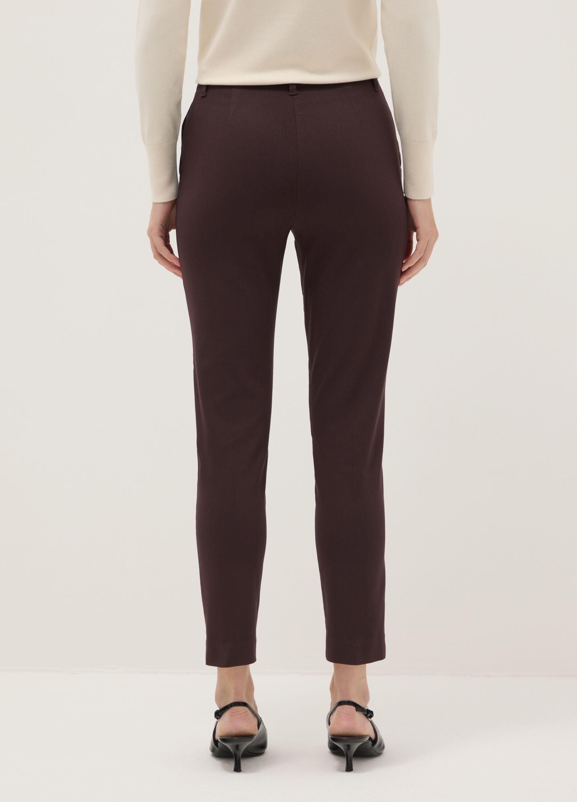 Brown slim fit chino trousers