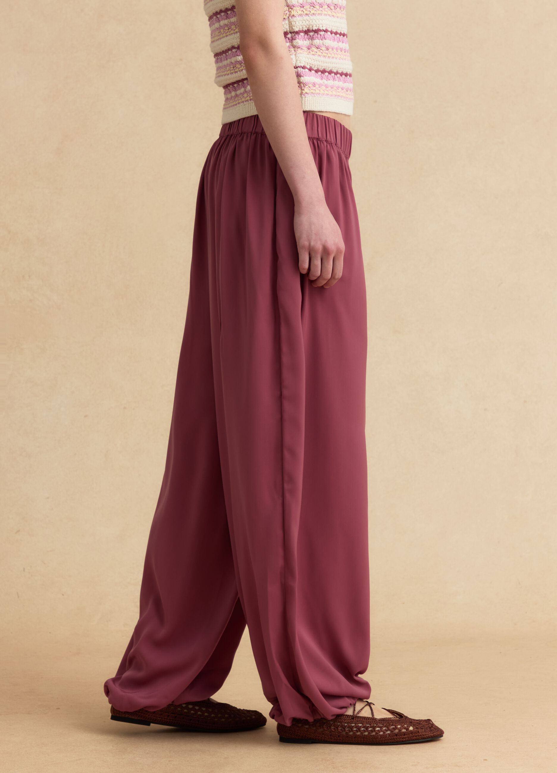 Pink relaxed-fit joggers with elasticated waist