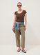 Brown stretch-fabric T-shirt_1