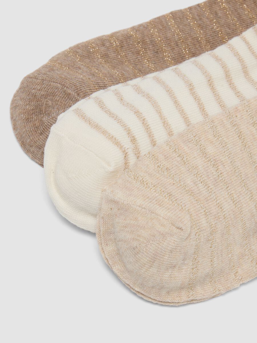 Seven-pack of beige stretch organic cotton socks_1